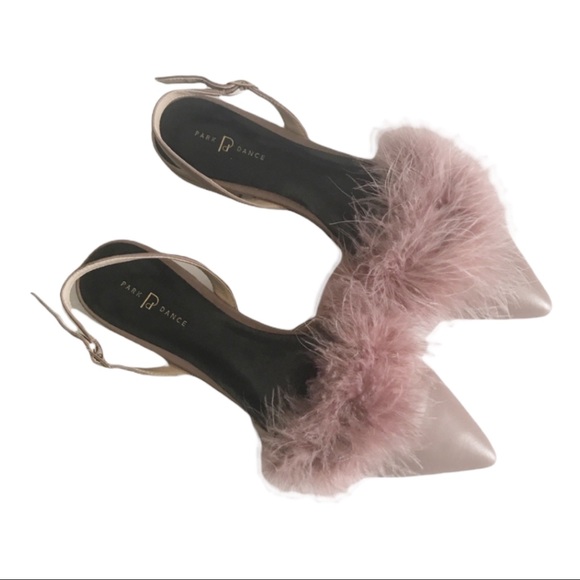 park dance Shoes - park dance sling back pointy toe flats feathered shoes